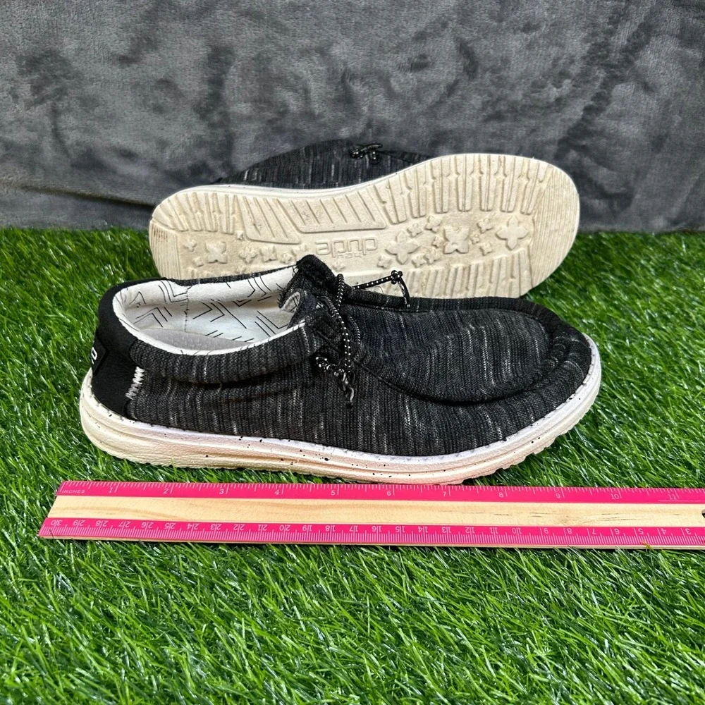 Hey Dude Wally Stretch Shoes Slip On Loafers Comfort‎ Casual Black Womens size 7